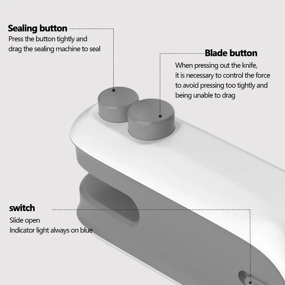 Keep Snacks Fresh Forever: The Ultimate 2-in-1 Portable Bag Sealer & Cutter!